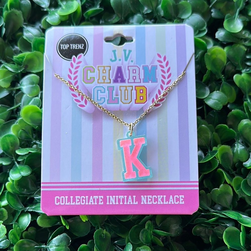 Kids' Gold and Pink Initial Necklace